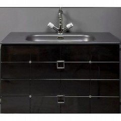 Тумба под раковину Avangarde Piazza подвесная, Armadi Art Vallessi, черный, хром арт. 841-080-BCR