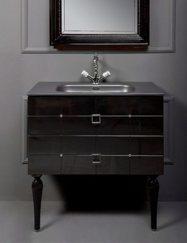 Купить купить тумба под раковину avangarde piazza подвесная, armadi art vallessi, черный, хром арт. 841-080-bcr