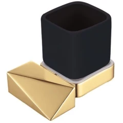 Стакан для зубных щеток, Boheme New Venturo, золото, черный арт. 10314-G-B