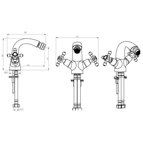 Купить купить смеситель для биде, boheme brillante, хром арт. 356