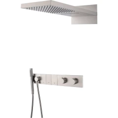 Встроенная душевая система с термостатом, трехпозиционная nikel brush, Boheme ZODIAC арт. 133-NB