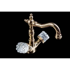 Смеситель для раковины, Boheme Crystal, золото арт. 292-CRST