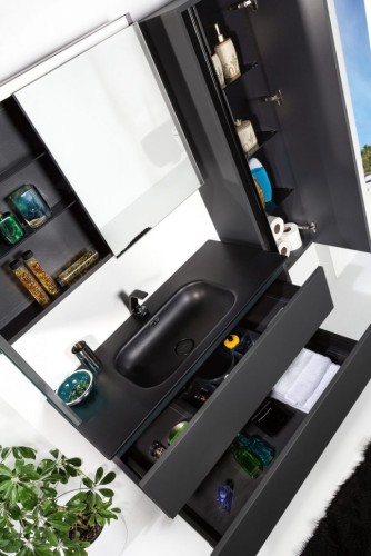 Купить купить зеркальный шкаф с подсветкой, armadi art vallessi, антрацит арт. 547-a matt