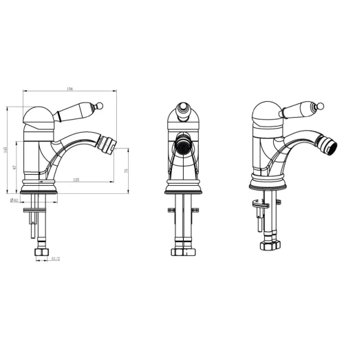 Купить купить смеситель для биде, boheme tradizionale chromo, хром арт. 266