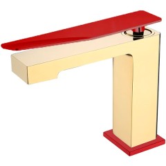 Смеситель для раковины, Boheme Q, золото, красный арт. 141-GR.2