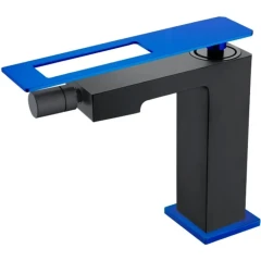 Смеситель для биде, Boheme Q, черный, синий арт. 146-BUW