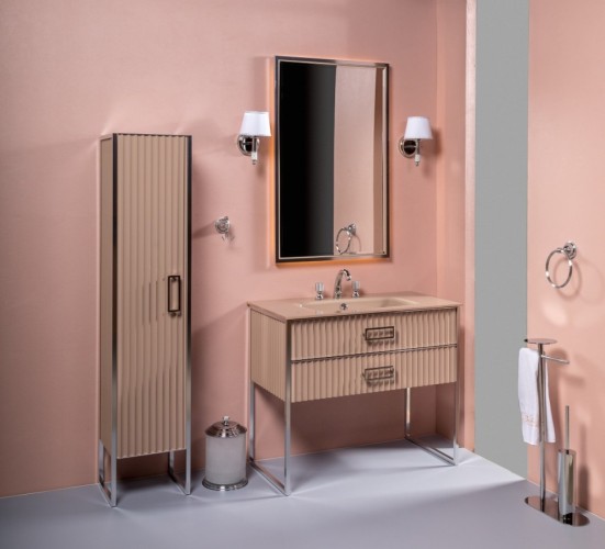 Купить купить тумба под раковину, armadi art monaco, капучино, хром арт. 866-100-cpcr