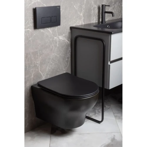 Купить купить унитаз подвесной с сиденьем микролифт, boheme fiore, черный арт. 978-set-b