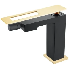 Смеситель для биде, Boheme Q, черный, золото арт. 146-BG