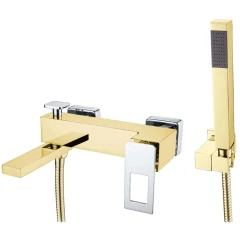 Смеситель для ванны, Boheme Q, золото, хром арт. 143-GCR